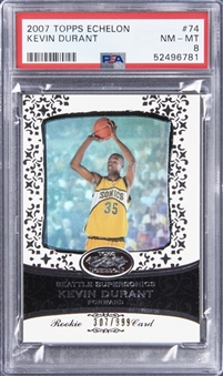 2007-08 Topps Echelon #74 Kevin Durant Rookie Card (#307/999) - PSA NM-MT 8